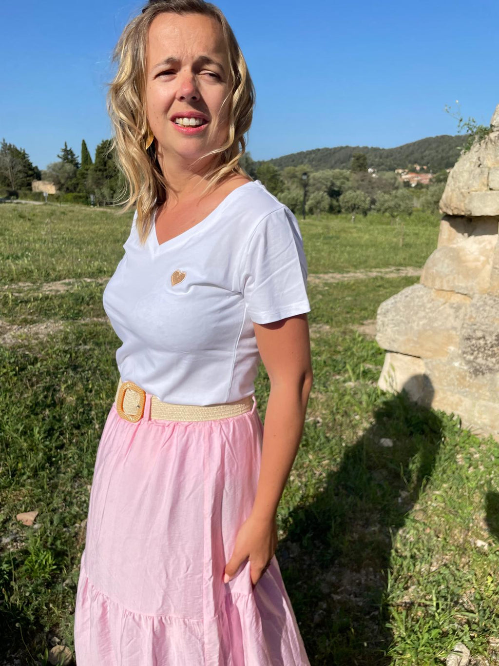T-shirt Jeanne - Cœur brodé doré