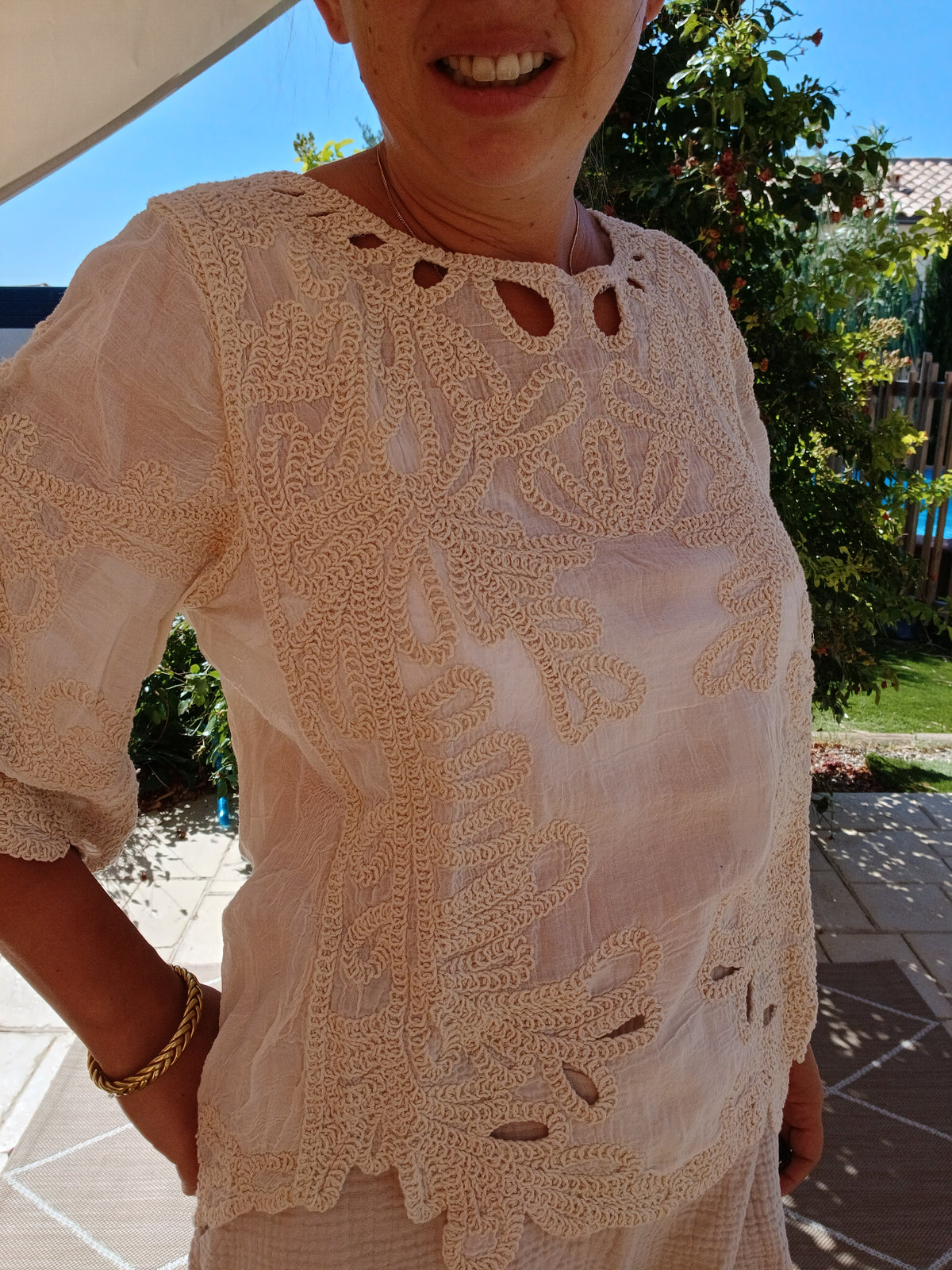 Blouse Apolline - Rose Poudré - Beige Sable