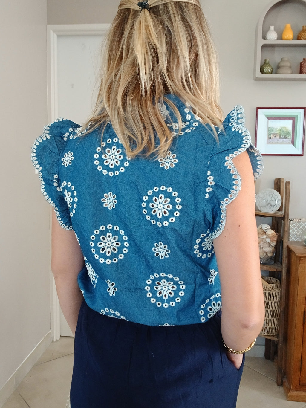 Chemise Ondine Bohème Chic Bleu Jean | Chic Soléa