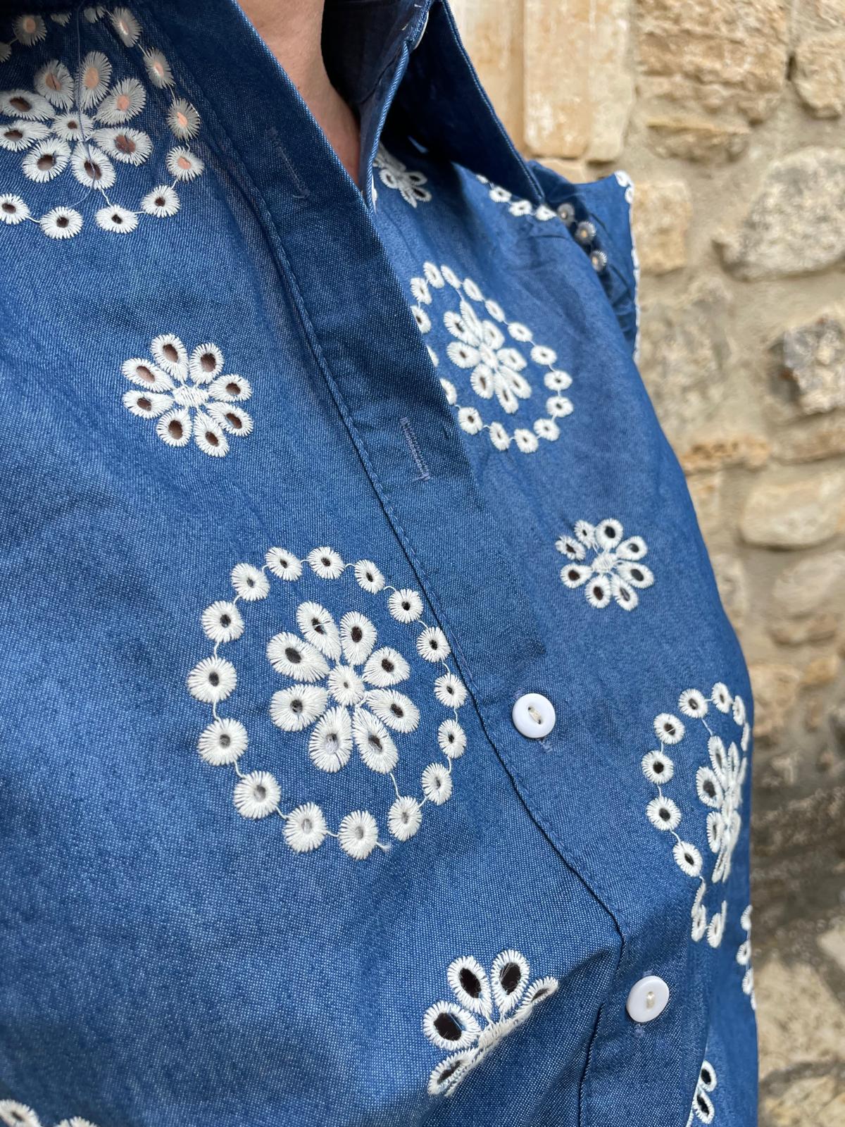 Chemise Ondine Bohème Chic Bleu Jean | Chic Soléa