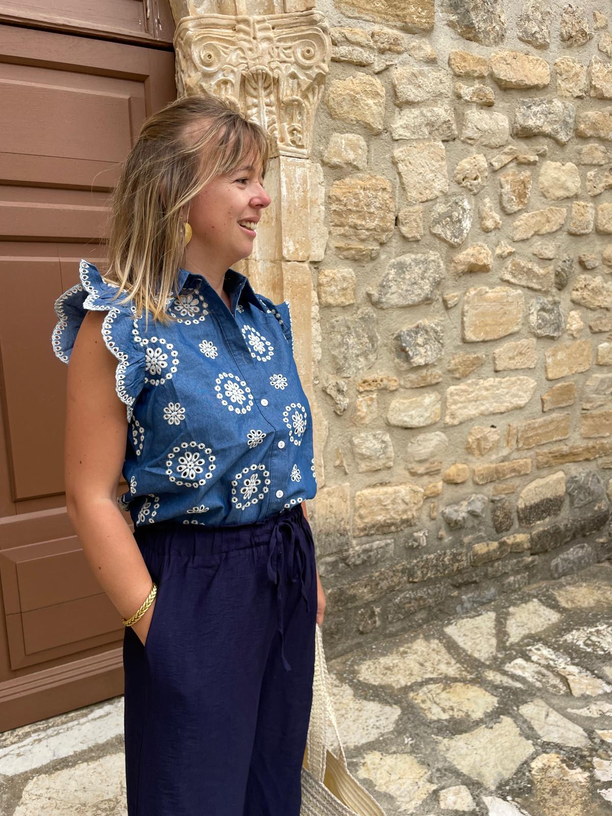 Chemise Ondine Bohème Chic Bleu Jean | Chic Soléa