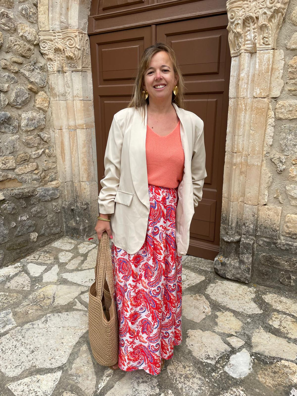 Blazer Auréa Bohème Chic Femme Beige | Chic Soléa