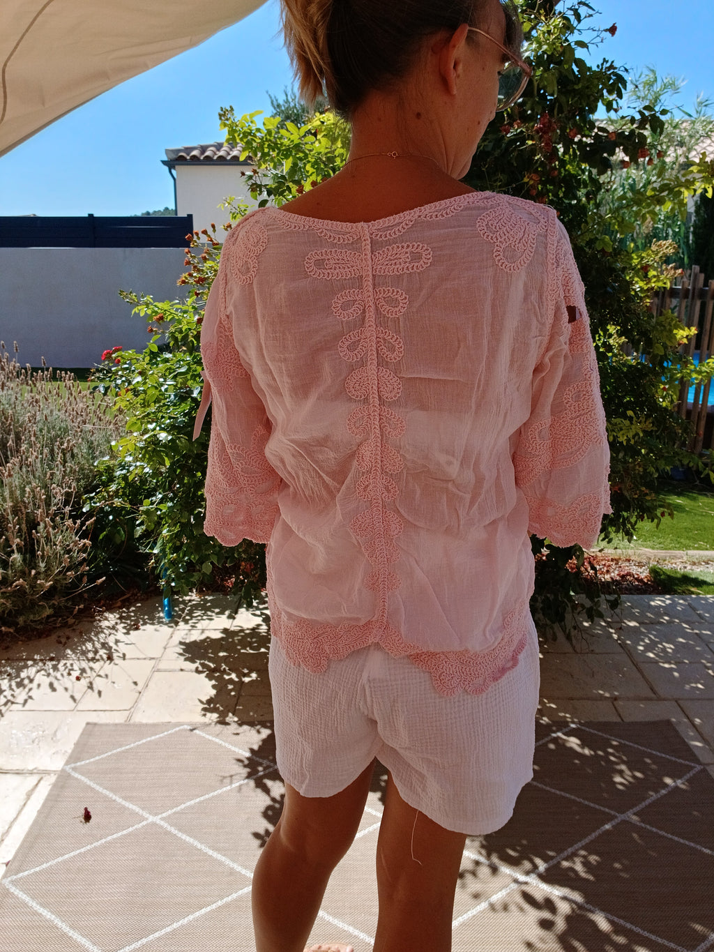Blouse Apolline - Rose Poudré - Beige Sable