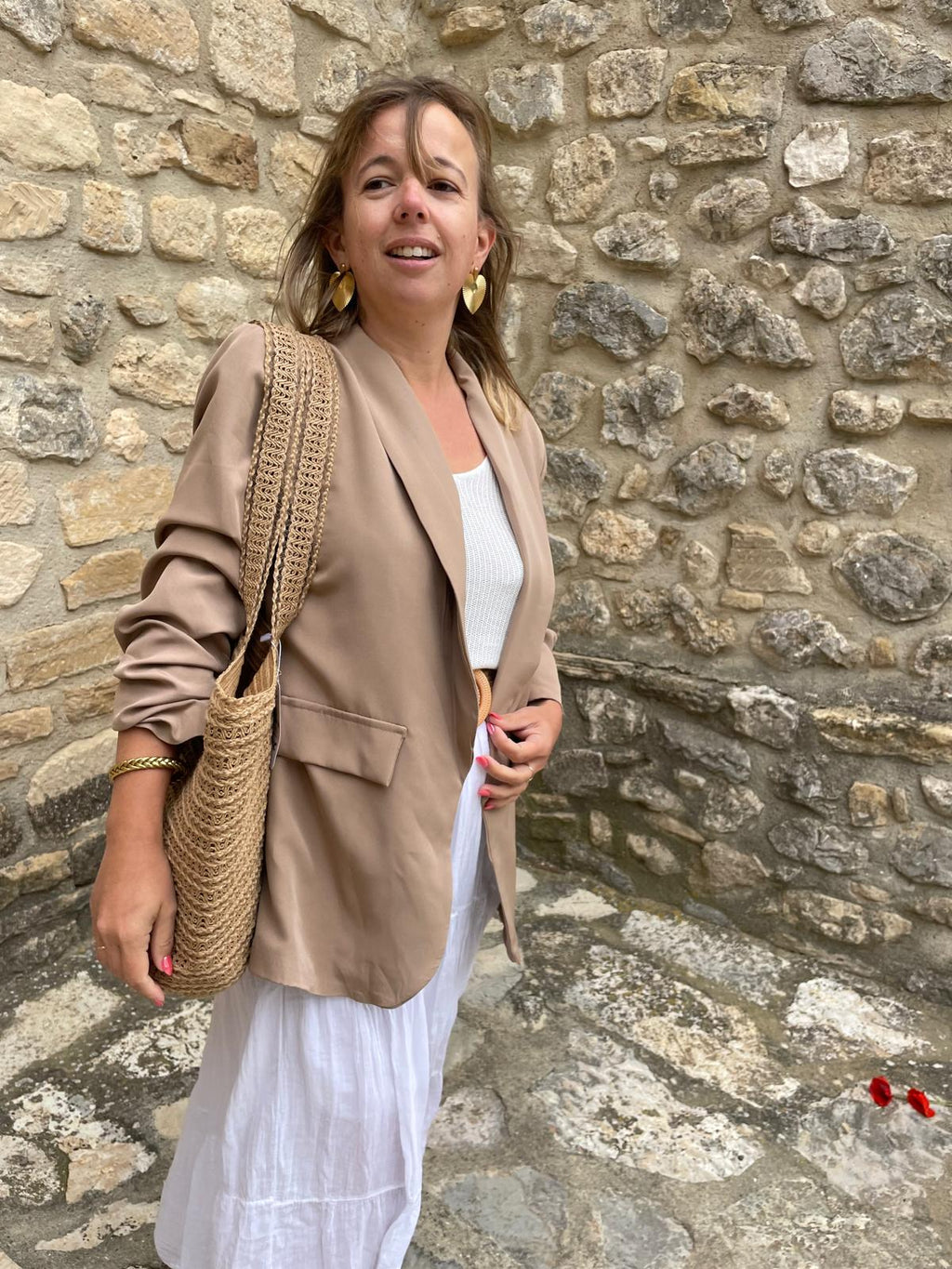 Blazer Auréa Bohème Chic Femme Beige | Chic Soléa