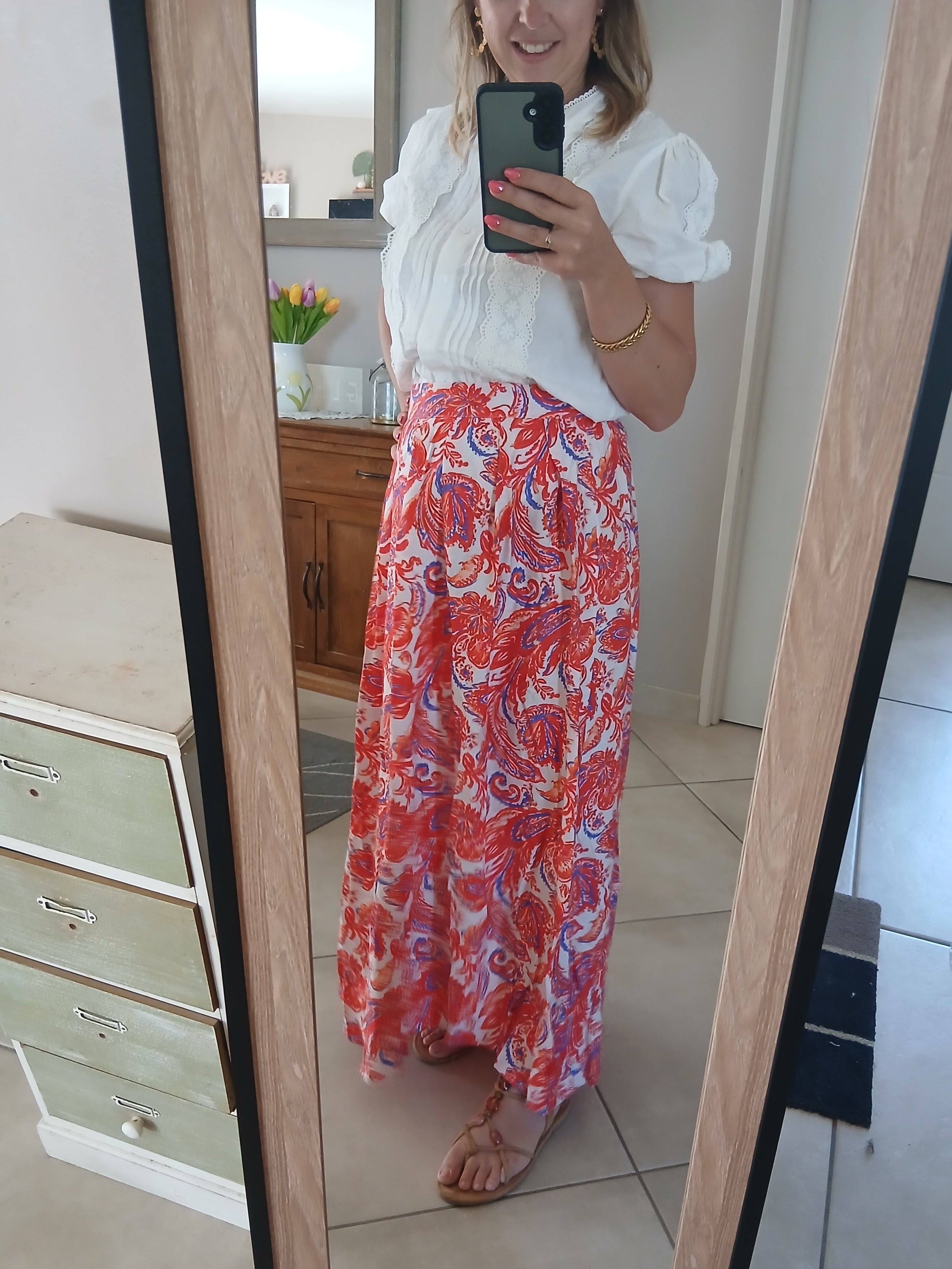 Jupe Soraya Sunset Bohème Longue Femme | Chic Soléa
